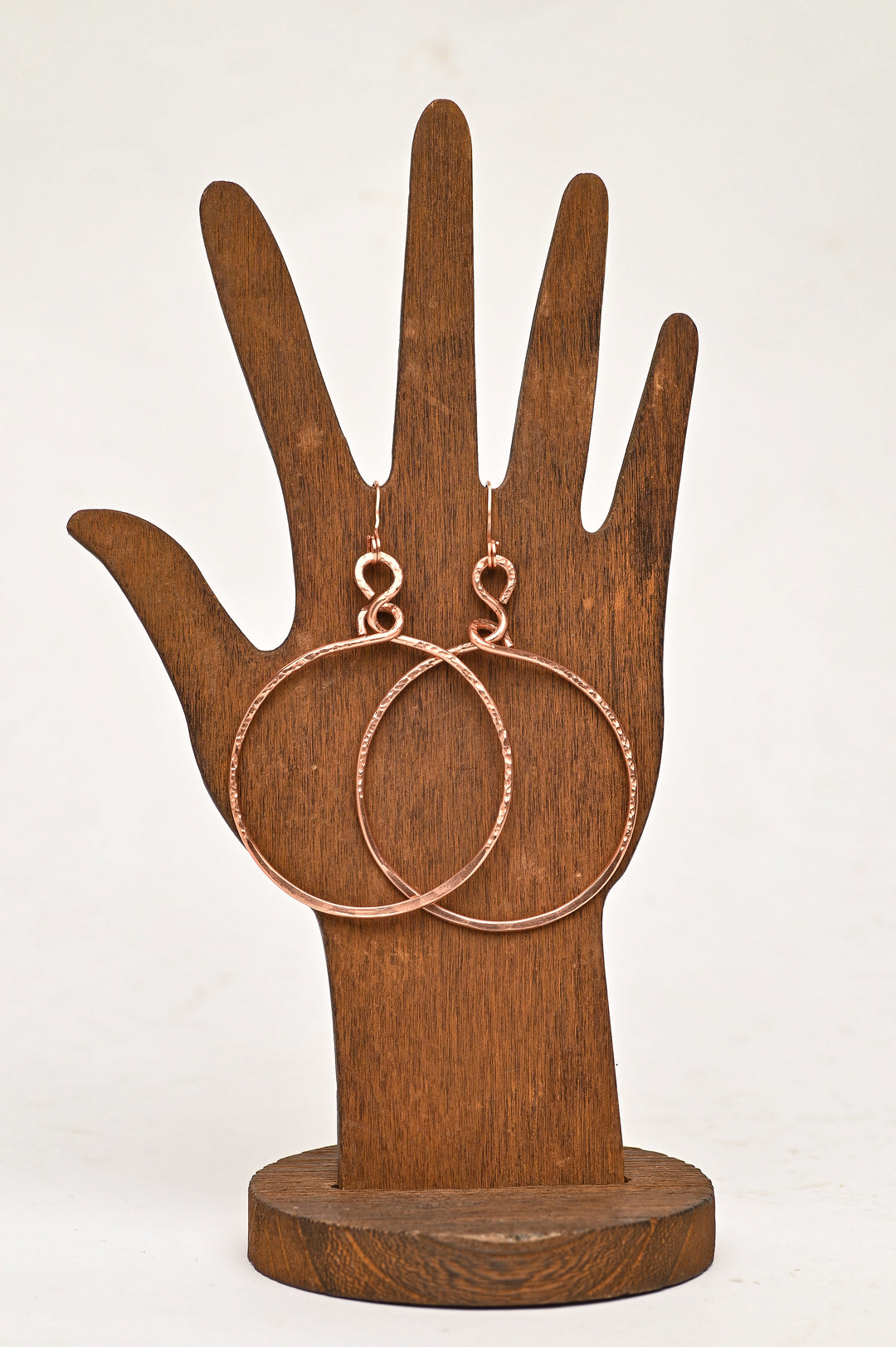 Raw Copper Hammered hoops