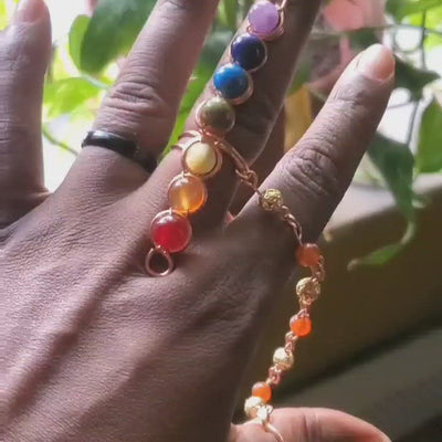 Chakra wand ring and bracelet