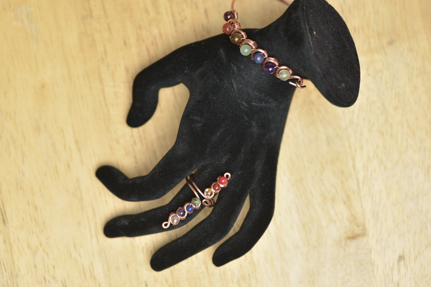 Chakra wand ring and bracelet