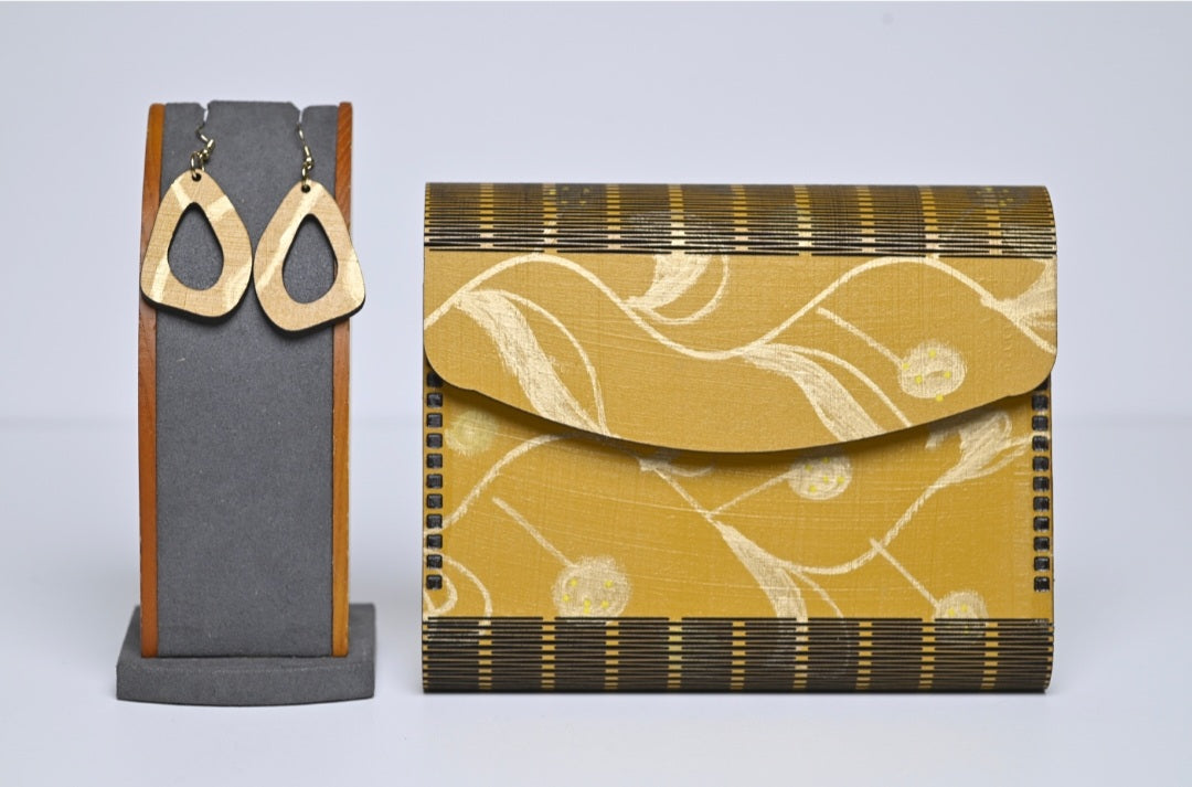 Wooden Mustard Yellow Clutch